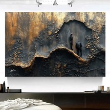 Abstraktes wandbild gold - wandbild,