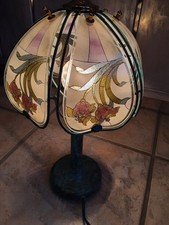Tiffanylampe Tischlampe, Metallfuß, Höhe 39 cm, Durchmesser 20 cm
