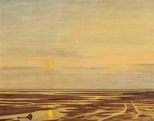 Max Clarenbach - Abend im Wattenmeer auf Sylt, 95 x 121 cm