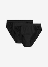 Neu 2er Pack Microfaser Perioden Slip mittlere Saugkraft Gr. 36/38 Schwarz Panty