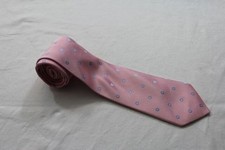 Enrico Mori Krawatte rosa  weiß  hellblau glänzend geblümt #KR3126