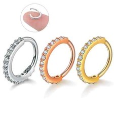 Mini Nasenring Nasenpiercing Strass Steine Zirkonia Ø0,8cm Knorpel Körper 3farbe