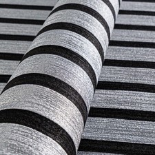 3D Tapete Holzoptik Silber Schwarz glänzend Holzpaneel Vliestapete Lamellenwand