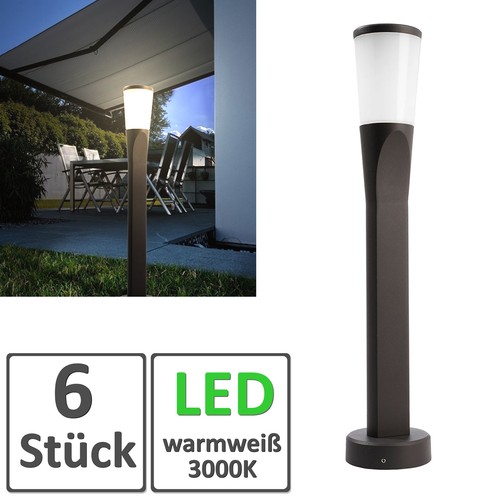 6stk led standleuchte außen - standleuchte,