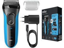 BRAUN Series 3 Shave&Style - 3010BT Rasierer Schwarz/Blau ohne Kammaufsätze