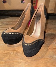 Gr37 Damen Pumps High Heels Plateau mit Blockabsatz Schuhe Shooting