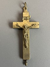 Antikes Reliquien Kreuz Klappkreuz Anhänger  zum öffnen mit Schraube 
