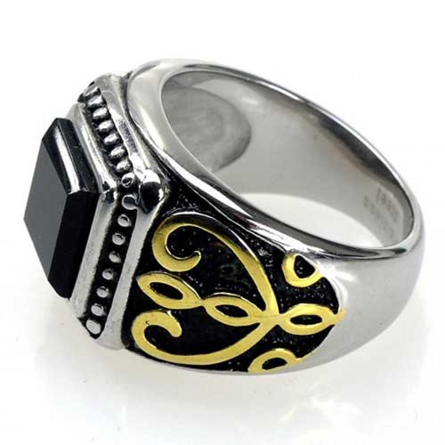 Edelstahl ring gold chrom - gold-,