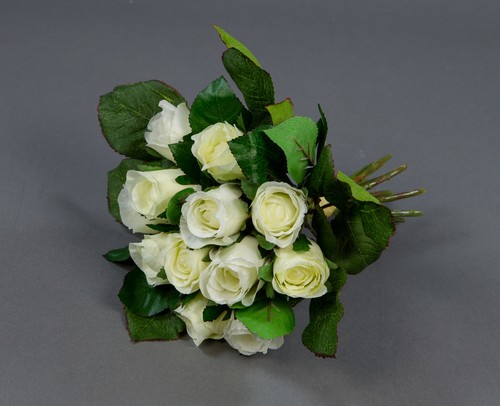 Rosenstrauß 22cm weiß creme - rosenstrauß,