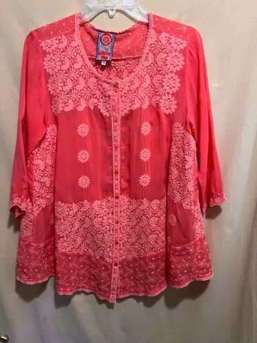 Johnny was embroidered - embroidered, coral