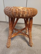 Korbhocker aus Rattan, handgefertigt, Topzustand