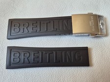 BREITLING 24/20 mm Black Rubber Strap+ Deployant clasp 20 mm