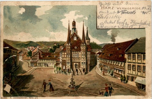 Wernigerode litho bahnpost - -,