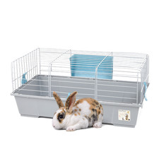 Kaninchenkäfig 70 Kleintierkäfig Meerschweinchen Zubehör Hasenkäfig Innen Grau