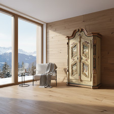 Schrank Bauernschrank Landhaus Landhausschrank Holzschrank Gold antik Vintage