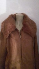 Designer Jacke von Dennis Basso braun Gr. 42 Lederimitat