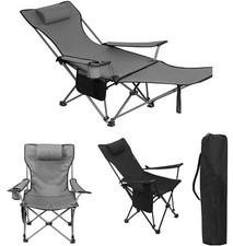 Campingstuhl klappbarer Angelstuhl Liegestuhl Sonnenstuh Blau / Grau / Schwarz