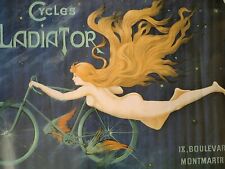Vintage Fahrrad Plakat Poster Cycles Gladiator Paris Jugendstil 80er Kunst Art