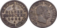 Preußen Silbergroschen 1866 A Wilhelm I.  2,2 g Original Münze #BAX217
