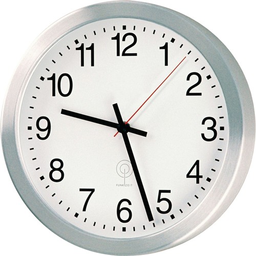 Wanduhr funkuhr alu mattsilber - wanduhr,