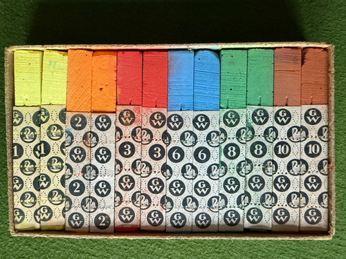 Antike wandtafel kreide - kreide, farbig