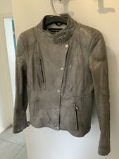Belstaff Damen Lederjacke, Gold Label,Farbe grau, Größe XL (42)