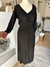 Hollister Kleid Blusenkleid S Mit Schlitz Schwarz