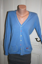SIX-O-SEVEN Strickjacke hellblau Merino Viscose Kaschmir kaum getragen  Gr.  38