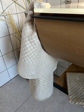 Antike Handtuch Badetuch um 1900 Natur Karo gewebtes Leinentuch Grob 100 x 46 cm