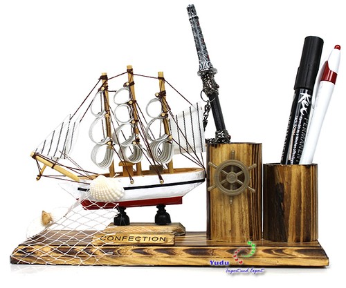 Segelschiff mit stifthalter - segelschiff,