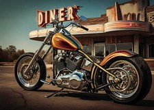 Motorrad Kunstdruck Biker