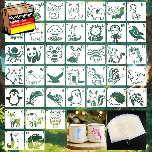 Tier schablonen set stück - set,