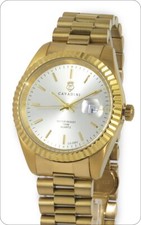 CAVADINI Herrenuhr Leonardo CV-330J Datum Lupe Edelstahl gold-silber Klassiker