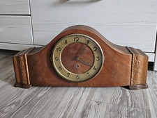 Alte Kaminuhr, Halle/Saale/Holz Messing, Pendeluhr Mechanisch