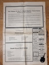 Org.Todesanzeige CLAUDE DORNIER Schwäb.Zeitung Friedrichshafen Flugboot Zeppelin