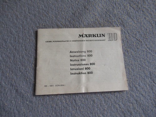Märklin anweisung 800 - märklin,