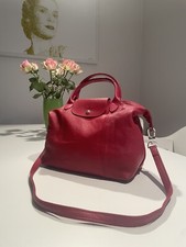 LONGCHAMP LE PLIAGE CUIR Depose LEDER CROSSBODY Rot Super Zustand Original