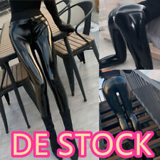 DE Freebily Damen Wetlook Hosen Tights Lackhose High Waist Glanz Lederpants