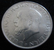 MDS DEUTSCHES REICH KAISERREICH BAYERN 2 MARK 1914 D "LUDWIG III", SILBER  #AD