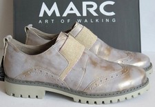 MARC Shoes Slipper Halbschuhe Gr. 41 Leder Grau-Bronze Ballerinas
