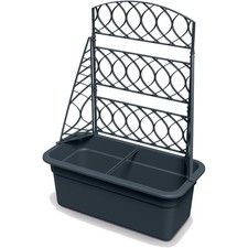 Blumentopf mit Rankhilfe