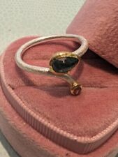 Damenring 925 Sterling Silber eismatt Indigolith,roter Saphir ,für Frauen