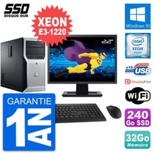PC tour DELL T1600 Bildschirm 22 " Intel E3-1220 RAM 32Go SSD 240Go Windows 10