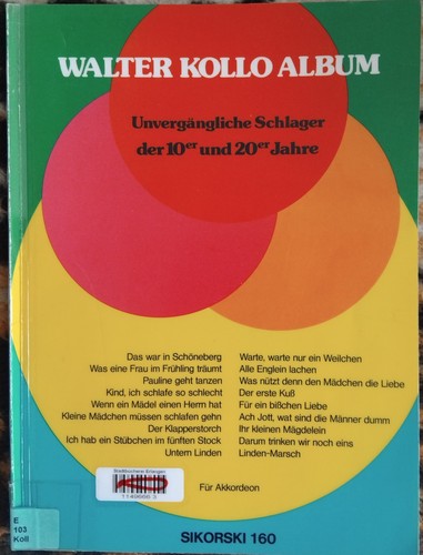 Notenheft walter kollo album - walter,