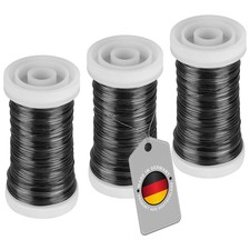 3x Myrtendraht geglüht aus Eisen in der Farbe Schwarz Blumendraht 100m