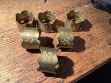 6 Messing Serviettenringe Mit Blumen Robust  4cm