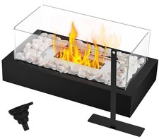 Bio Ethanol Tischkamin Tischfeuer Glaskamin Draußen & Drinnen mit Feuerlöscher