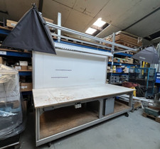Aufnahmetisch 320 x 142 x 260cm Fototisch rollbar mit Beleuchtung Aluprofil Foto