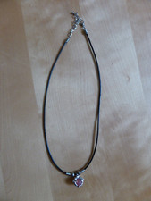 Kette Delfin Delphin silber rosa Perle Modeschmuck Halskette Kautschuk Mädchen