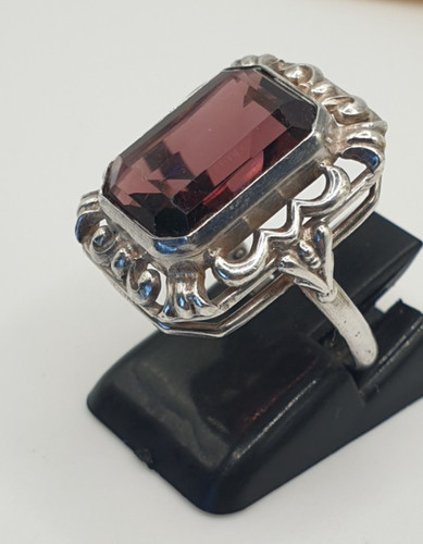 Ring silber 800 lila braun - ring,